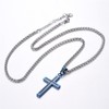 U7 Simple Ion-plating Blue Cross Necklace 22" Stainless Steel Twisted
