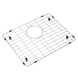 Kitchen Sink Grid and Sink Protectors, Stainless Steel Sink Grids for Bottom of Kitchen Sinks, 17 3/4" x 13 11/16" with Rear Drain for Single Sink Bowl, Sink bottom grid