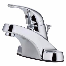 Pfister LG1428000 Pfirst Series Single Control 4 Inch Centerset Bathroom Faucet in Polished Chrome, Water-Efficient Model