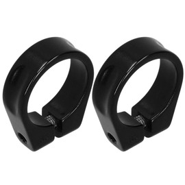 35MM Bike Seatpost Clamp,2Pcs Aluminum Alloy Mountain Bike Seat Tube Clip Road Seatpost Clamp (Black)