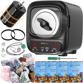 KoolStone C1 Pro Max Brushless Rock Tumbler Kit - Extra Large 3LB Capacity, Up to 6X More Noise Cancelling, Ultra Quiet Rotary Polisher with Full Accessories, Ideal for Adults Kids