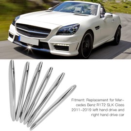 Car Hood Vent Cover Strips, Fydun Car Hood Vent Scoop Kit 6Pcs Car Engine Hood Vent Grille Cover Trim Chrome Car Accessories for R172 SLK 2011‑2019