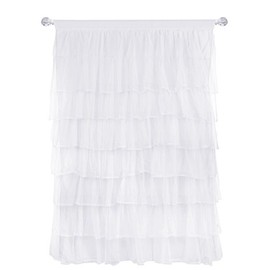 Tadpoles Multi-Layer Tulle Curtain Panel, White, 84 Inch