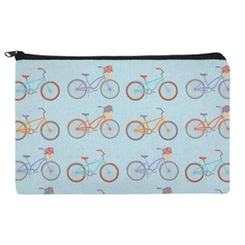 Bicycle and Bikes Pattern Makeup Cosmetic Bag Organizer Pouch