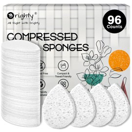 ORIGHTY 96 Count Facial Sponges for Cleansing, 100% Natural Cellulose Facial Sponges for Washing face, Compressed Cosmetic Spa Face Sponges for Exfoliating Mask, Makeup Removal, White