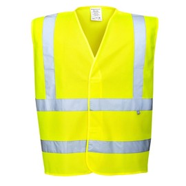 Portwest Unisex Flame Resistant Anti Static Hi-Vis Vest Yellow
