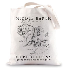 JNIAP Middle Earth Map Tote Bag Rings Movie Inspired Gifts The Shire Gifts Middle Earth Gifts Middle Earth Merchandise (going there tb)