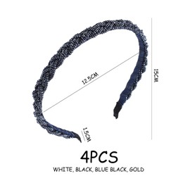 4 Pieces Beaded Headbands, Fashionable And Simple Hair Accessories, Women'S Hair Accessories, Hair Decoration, Clothing Accessories, Party Hair Accessories