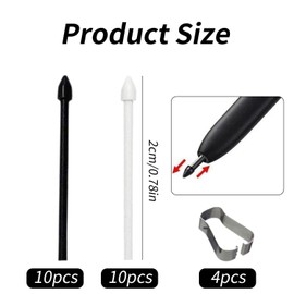 EOWVISN 20 Pieces Of Stylus Pen Tips, 2 Pieces Of Pen Clips, Touch Screen Pen Tips, Touch Screen Pen Tips, Replaceable Touch Screen Pens, Suitable For Mobile Phones And Tablets, Etc.