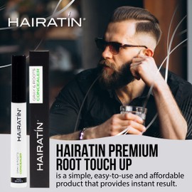 Hairatin Root Touch Up - Quick and Easy Application with Anti-transfer Technology for Better Concealing and Darkening of Gray Spots, and Maintains Thick Hair Throughout the Day