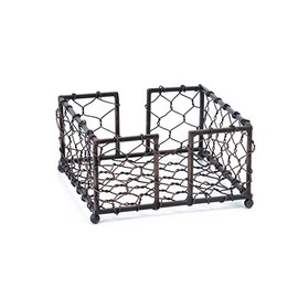 Boston International Chicken Wire Cocktail Napkin Caddy, Burnt Copper