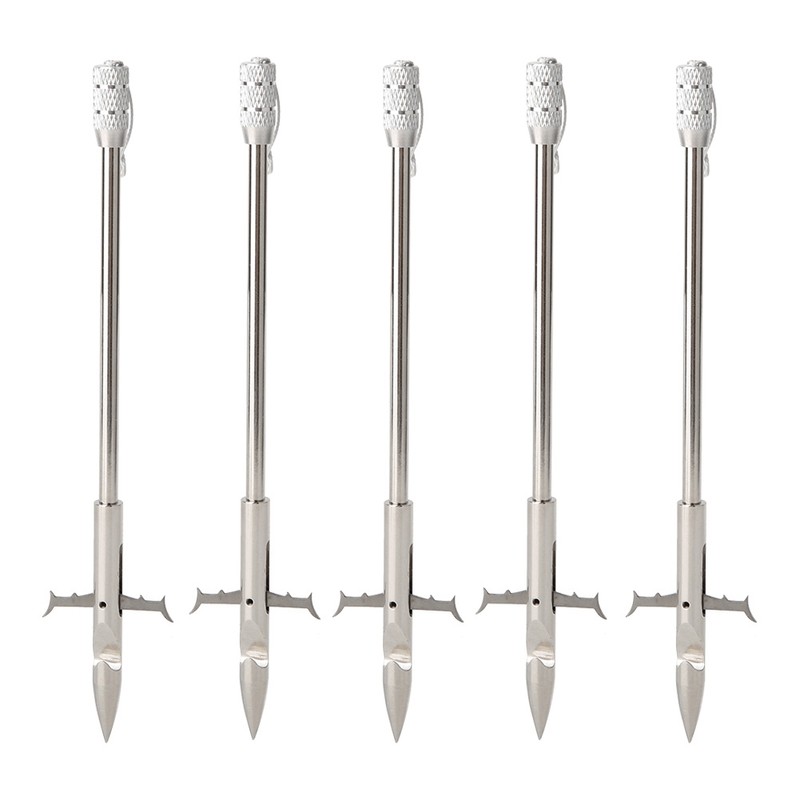 5PCS Stainless Steel Bow Fishing Arrowheads Slingshot Catapult Dart Tips