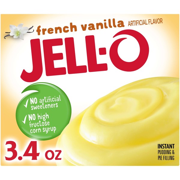 Jell-O Instant Pudding & Pie Filling, French Vanilla, 3.4-Ounce Boxes