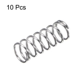 sourcing map Compression Spring,304 Stainless Steel,8mm OD,0.8mm Wire Size,12mm Compressed Length,20mm Free Length,11.8N Load Capacity for Home Projects, Silver Tone,10pcs
