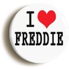 I HEART LOVE FREDDIE BUTTON BADGE (1inch / 25mm diameter)