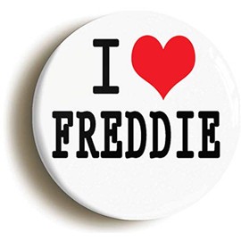 I HEART LOVE FREDDIE BUTTON BADGE (1inch / 25mm diameter)