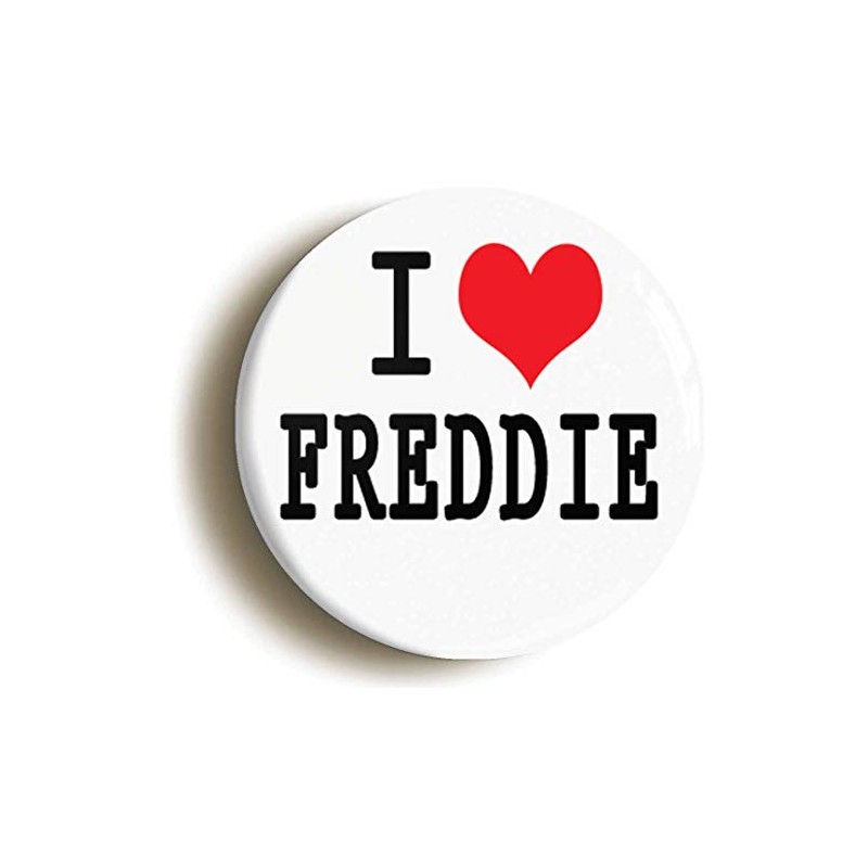 I HEART LOVE FREDDIE BUTTON BADGE (1inch / 25mm diameter)