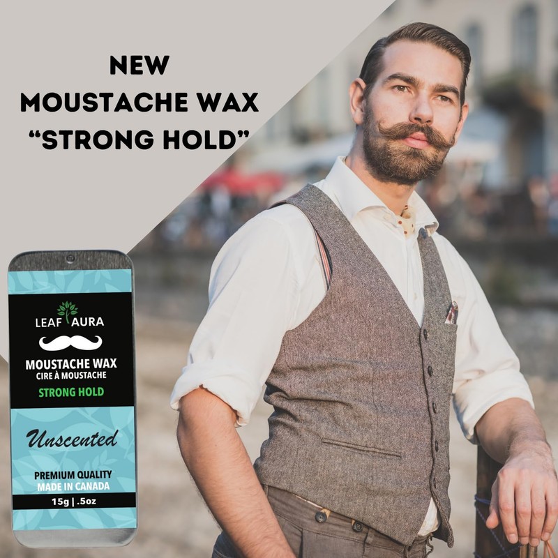 Moustache Wax- Strong Hold (2 pack), Premium Quality- Made In