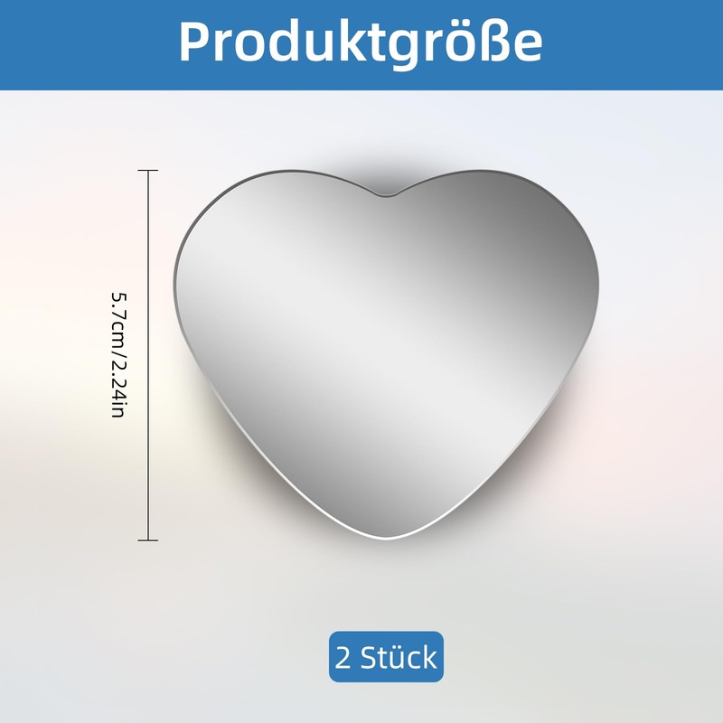 2Pack Herzförmig Blindspot Spiegel Auto, 360°Drehbares Pendelverstellbares Toter Winkel HD-Glass