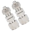 2Pcs Ferrule Compression Fitting Bulkhead Connector 2‑Touch Straight 304 Stainless