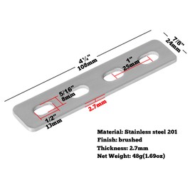 GBGS 20 Pcs 4-1/4" Adjustable Mending Plate,Slotted Flat Straight Plate,Stainless Steel