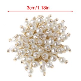 Misright Shoe Clips,1 Pair Bridal Wedding Crystal Beads Flower Shoe Clips Rhinestone Shoe Buckles Accessories DIY High Heels Wedding Charms