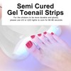 XEAOHESY 32pcs Semi Cured Gel Toenail Strips, Gel Pedicure Strips,