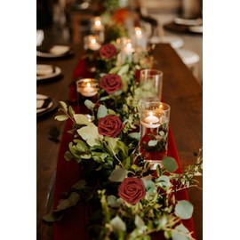 Uznaeoi Artificial Flowers,50PCS Fake Red Roses 2.76" Glitter Foam Roses Artificial Flowers for Wedding Christmas DIY Wreath Home Table Floral Arrangement(Red)