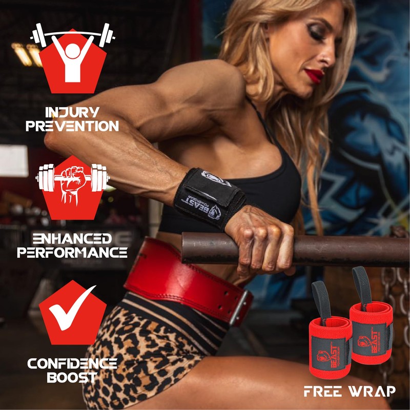 Beast Power Gear Weight Lifting Belt - 4” Genuine Leather