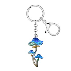 DALANE Acrylic Colourful Mushroom Key Ring Car Key Wallet Key Rings Cute Nature Lovers Gifts for Women Girls Accessories, blue, M