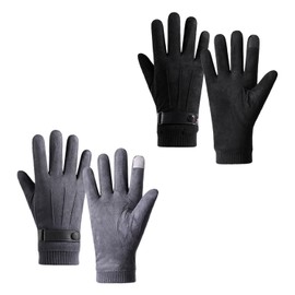 HDGSAFD 2 Paar Herren-Thermohandschuhe, Fahrradhandschuhe, Wind- Und Kältebeständige Handschuhe, Rutschfeste Handschuhe, Touchscreen-Handschuhe