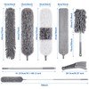 9PCS Dusters for Cleaning,Extendable Microfiber Duster with Extension Pole Up