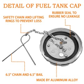 JEEFHO Kenworth Truck Fuel Tank 3 1/2” Nominal 5.5 TPI Compatible with Kenworth trucks, Non-Locking, Non-Vented, Solid, Ultra Low Sulfur, KWT-002