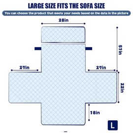 Kimgull Recliner Chair Cover Sofa Slipcover Lift Armchair Arm Rest Protective Seat Covers Adjustable Non-Slip Reclining Couch Furniture Protector with 3 Pockets(Blue-Green,Large)