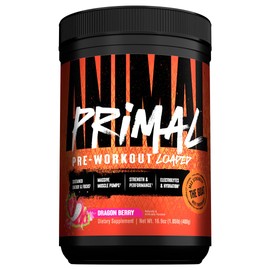 Animal Primal Muscle Hydration + Preworkout Powder – Contains Beta Alanine, 3DPump, Caffeine & Electrolytes – Improves Energy, Focus, Endurance & Absorption – New Dragon Berry Flavor, 16.9 oz
