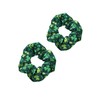 St.Patrick's Day Hair Scrunchies,Green Shamrock Ponytail Holders Green Clover Hair