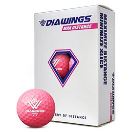 Diawings Max Distance Golf Balls for Maximum Distance, Anti Slice, Low Spin, Straight Shots | Half Dozen, 6balls | White, Pink, Orange, Yellow (Pink)