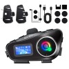 Motorcycle Intercom Helmet double back clip Bluetooth Headset LCD Waterproof