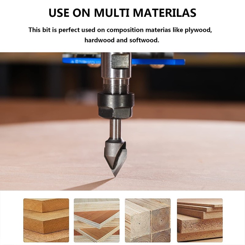 SpeTool 45 Degree V Groove Router Bit Carbide Tip V