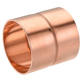 MECCANIXITY Copper Pipe Coupling 42mm Straight Connecting Adapter with Rolled Tube Stop C x C Solder Connection for Plumbing
