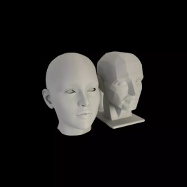 2 Pack-Planar and Human head, color silver, 5" inches 12.7 cm, Learn the Planes