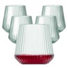 Lueumxc 40 Pack Plastic Ribbed Wine Glasses, 14Oz Origami Disposable