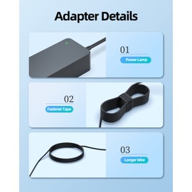 19.5V Power Cord TV Charger Fit for Sony Bravia TV KDL-50W700B KDL-50W800C KDL-48W650D KDL-48W600B KDL-50W800B KDL-48R470B KDL-50W650A KDL-50W790B KDL-48W580B KDL-48W590B KDL-42W700B AC Adapter Supply