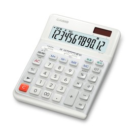Casio DE-12D-WE-N Ergonomic Calculator, 12 Digit Day & Time Calculator, Desk Type, Eco Mark Certified, Practical Calculator, White