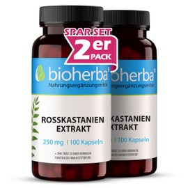 Horse Chestnut Extract Capsules - High Dose 250 mg, Pack of 200 for Healthy Veins and Legs BIOHERBA