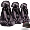 ForceWave 3 Pieces Silky Durags and 1 Wave Cap Pack