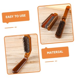 Healeved Travel Bristle Hair Brush Pig Bristle Comb for Pocket Compact and Portable Hair Care Dual-use Massage Brush for Women and Men for Travel and Daily Use