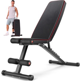 ANCHEER Foldable Adjustable Weight Bench Press for Home Gym Full Body Strength Training