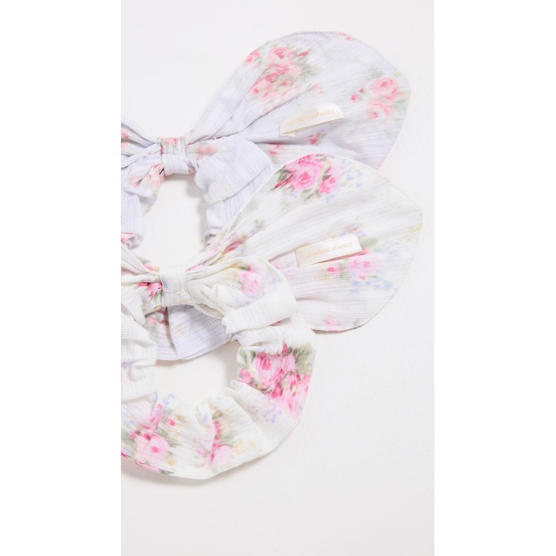 LOVESHACKFANCY Women's Pasadena Rose Scrunchies 2 Pack, Multi, One Size