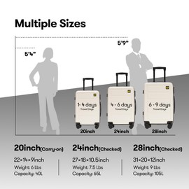 GinzaTravel Luggage Sets 3 Piece,Hardside Suitcase Set with Spinner Wheels,Lightweight Travel Luggage set(20/24/28),